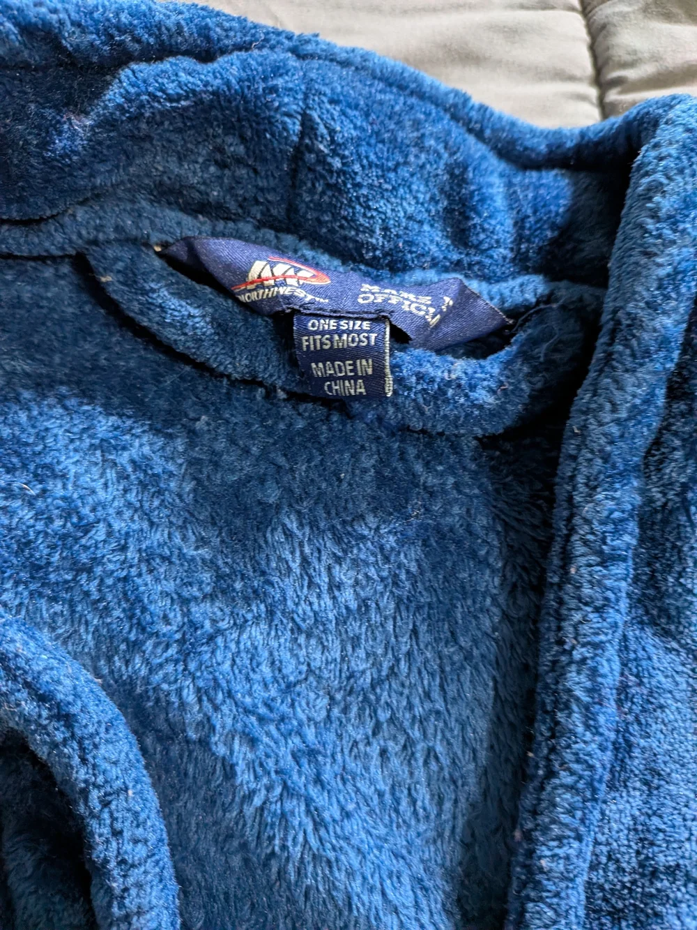 Adults Met  Plush Fleece Robe Jacket - Navy Blue